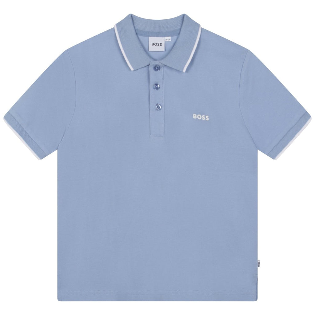 Hugo Boss Boys Basic Short Sleeve Polo _Pale Blue J25O25 - 77A - NorthBoys
