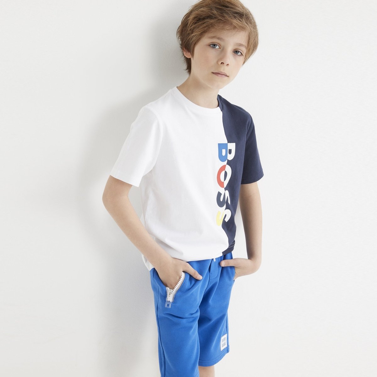 Hugo Boss Boys Bermuda Sweat Shorts_ Electric Blue J24748 - 871 - NorthBoys