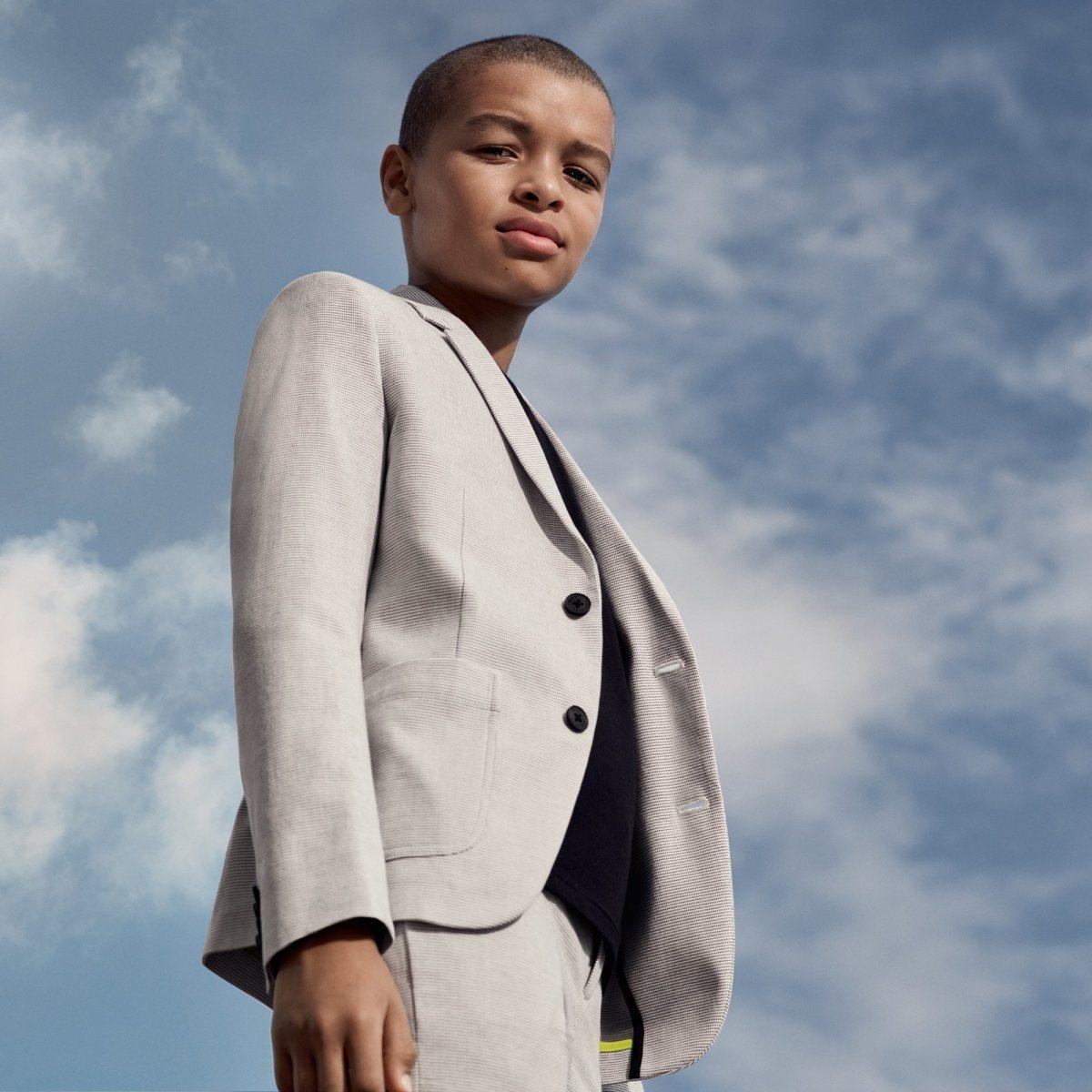 Hugo Boss Boys Cotton White/Grey Suit J26375/J24568-NorthBoys