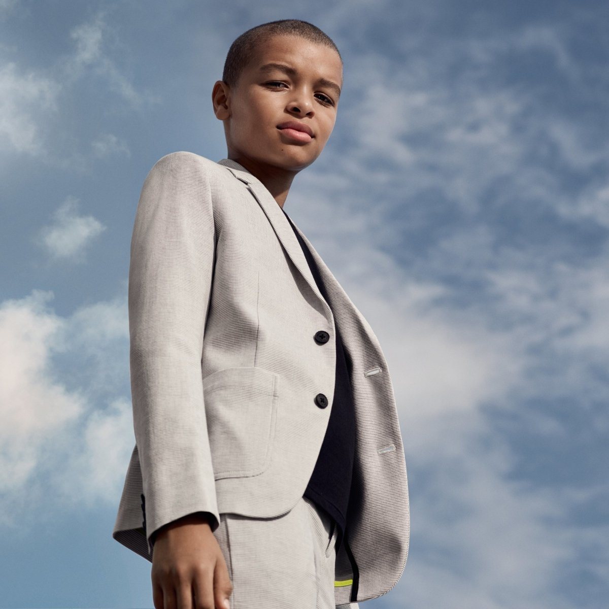 Hugo Boss Boys Cotton White/Grey Suit J26375/J24568-NorthBoys