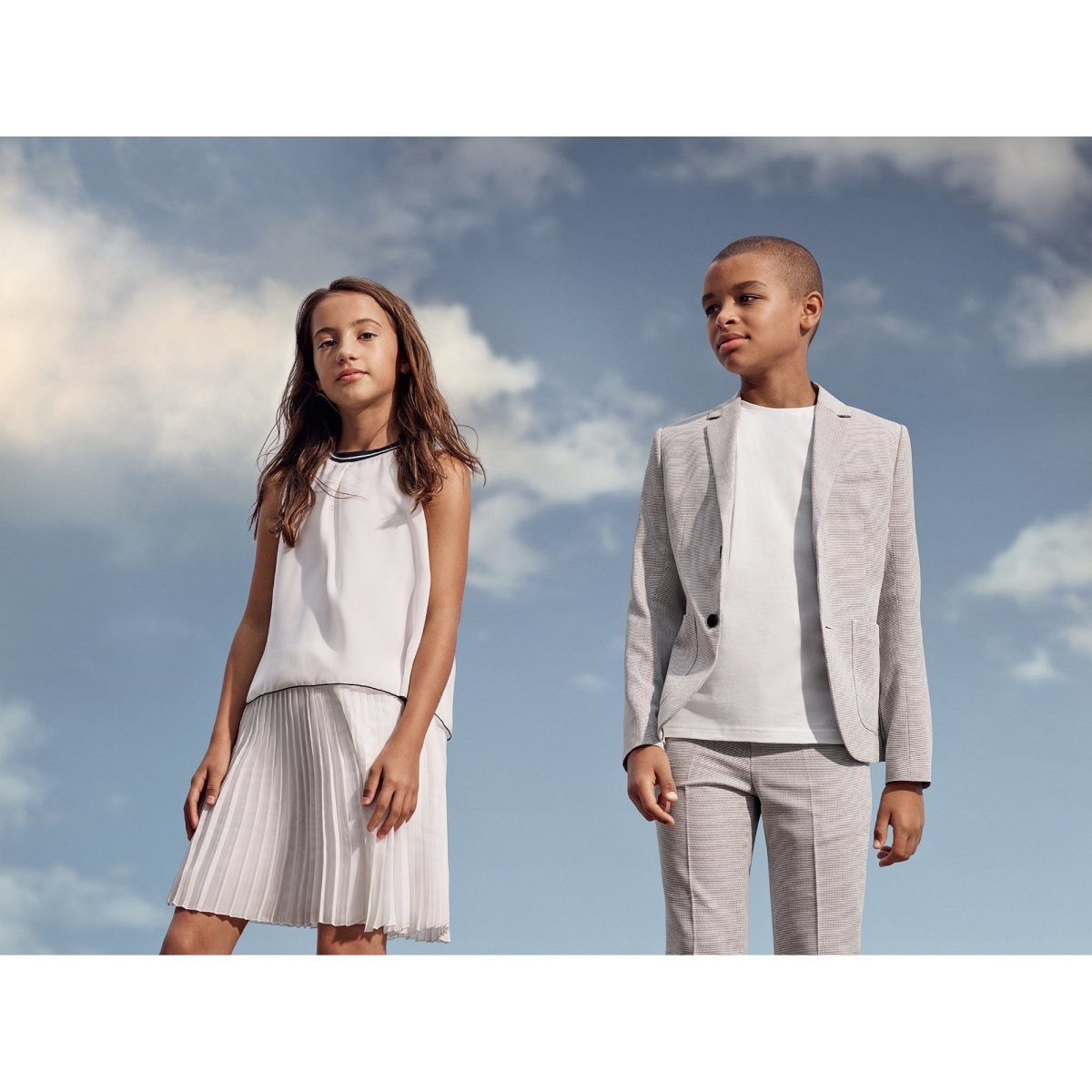 Hugo Boss Boys Cotton White/Grey Suit J26375/J24568-NorthBoys