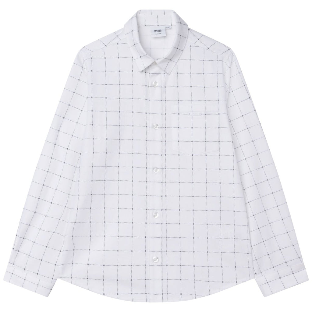 Hugo Boss Boys L/S Dress Shirt w/Pattern_ White J25N64 - 10B - NorthBoys