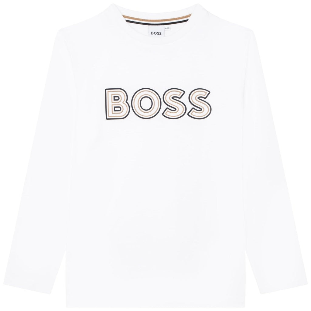 Hugo Boss Boys L/S Shirt w/Logo _White J25M17 - 10B - NorthBoys