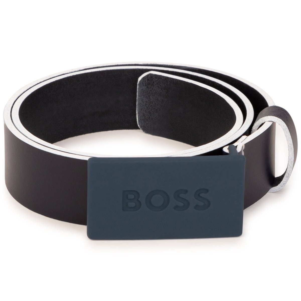 Hugo Boss Boys Leather Belt w/Metal Buckle _Navy J20355 - 849 - NorthBoys