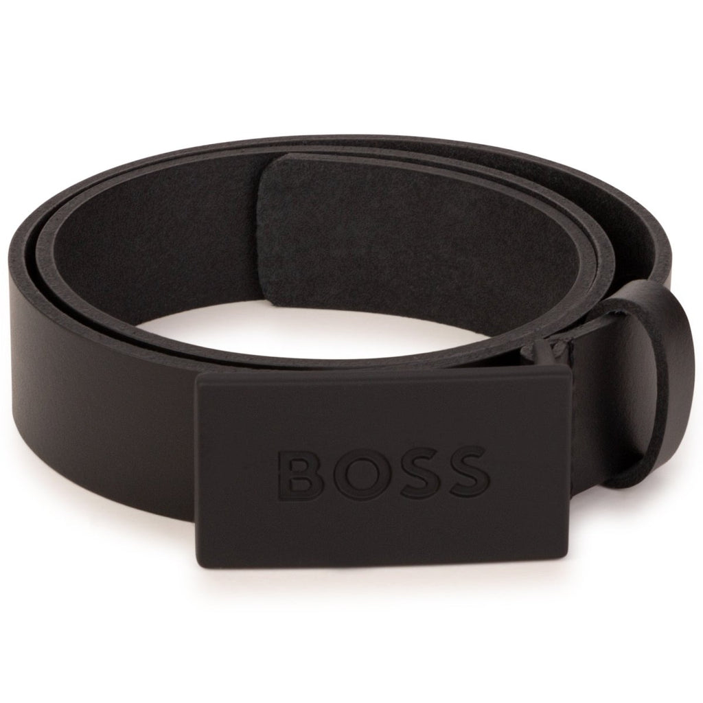 Hugo Boss Boys Leather Belt w/Metal Buckle_ Black J20355 - 09B - NorthBoys