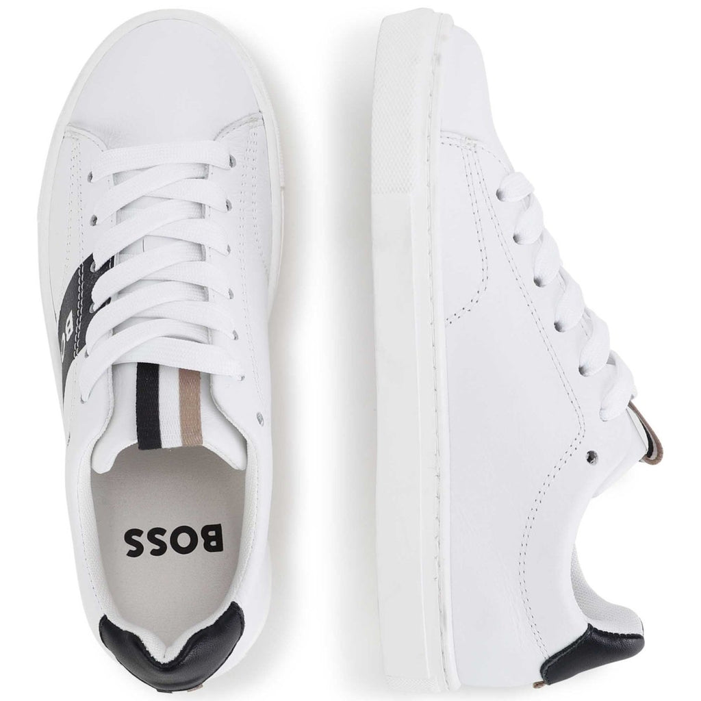 Hugo Boss Boys Leather Sneakers _White J29317 - 10B - NorthBoys