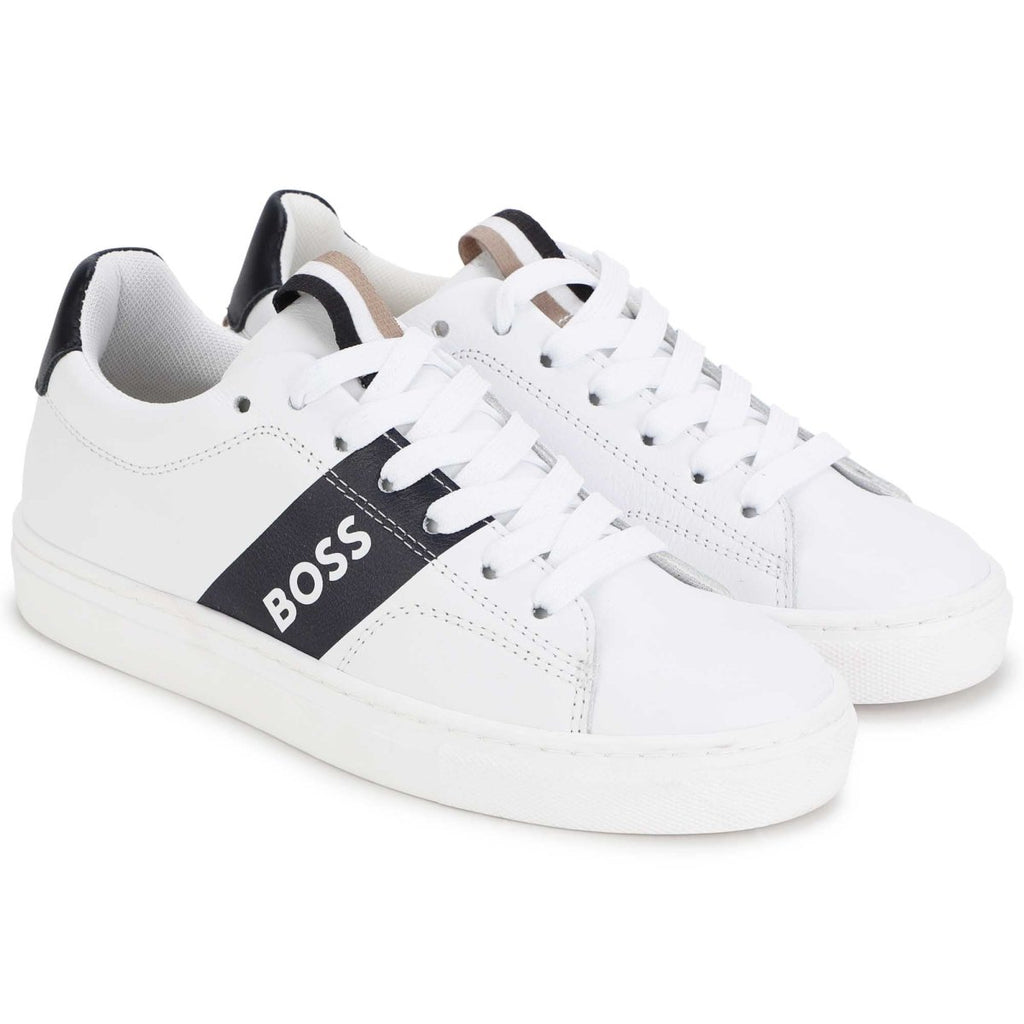 Hugo Boss Boys Leather Sneakers _White J29317 - 10B - NorthBoys