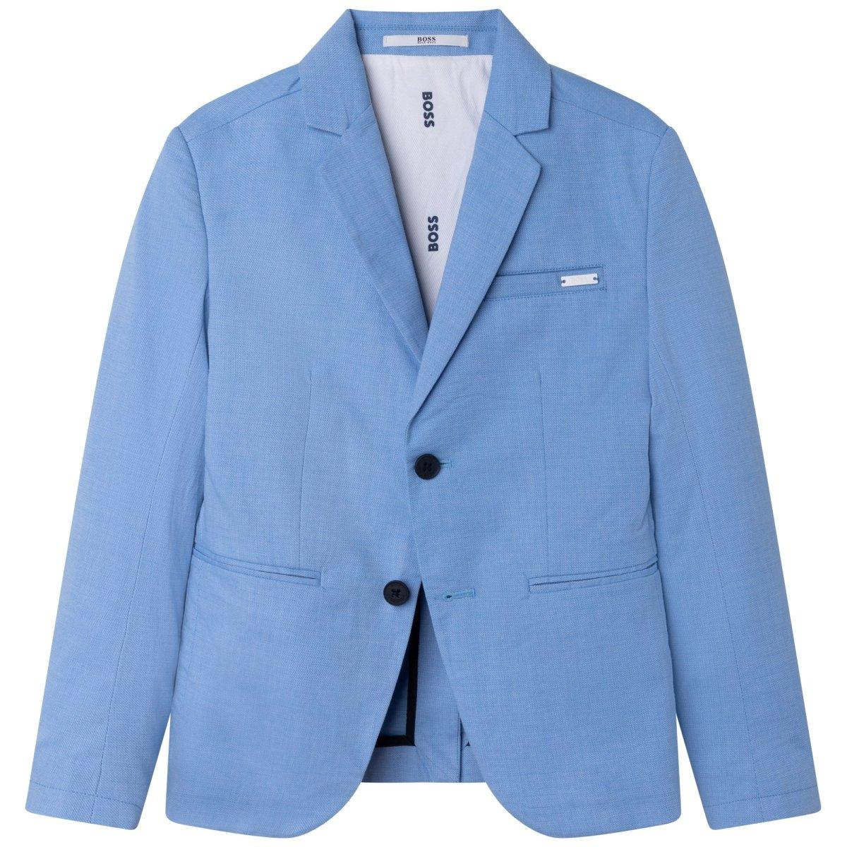 Hugo Boss Boys Oxford 2 Piece Slim Suit_ Pale Blue J26465/J24767-784-NorthBoys