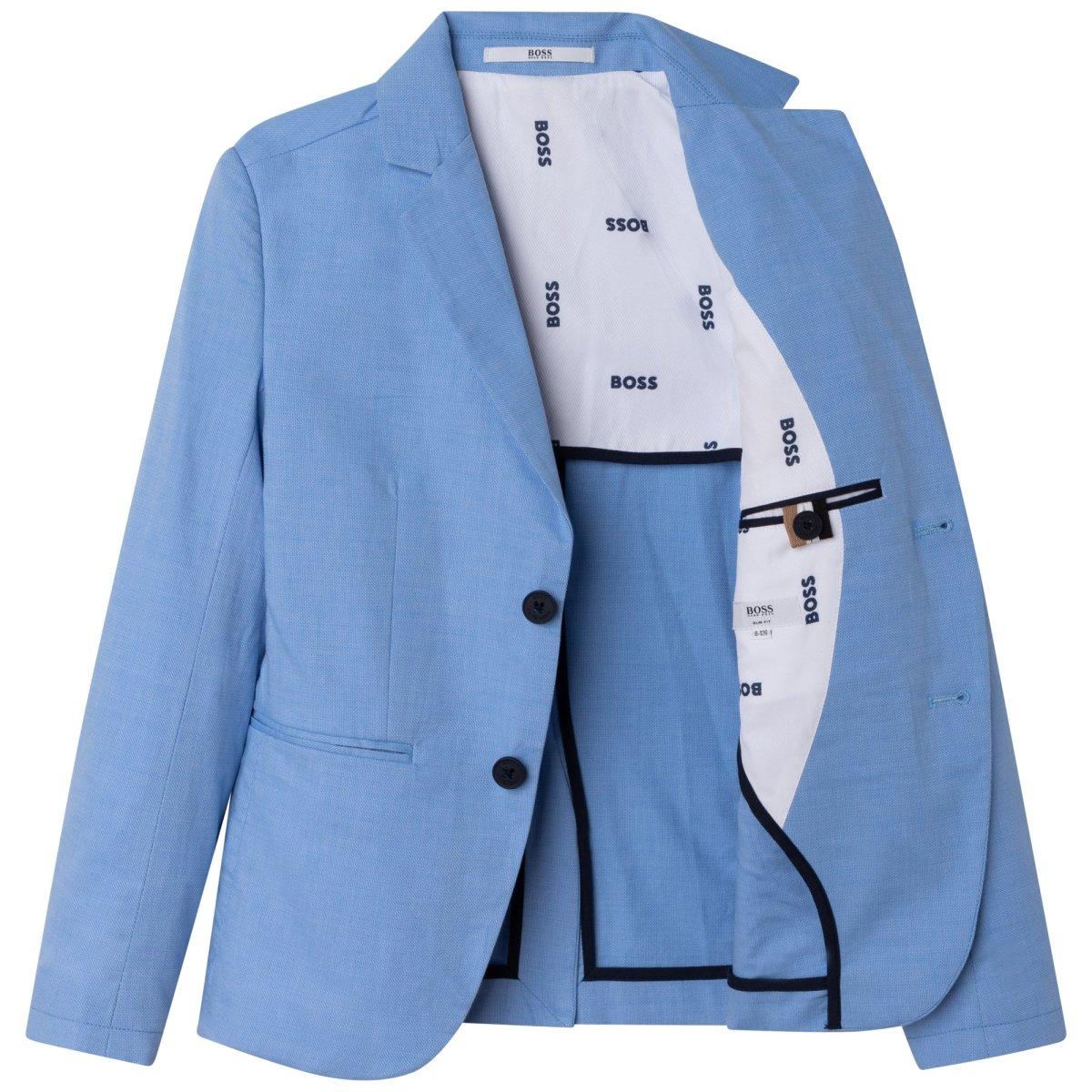 Hugo Boss Boys Oxford 2 Piece Slim Suit_ Pale Blue J26465/J24767-784-NorthBoys
