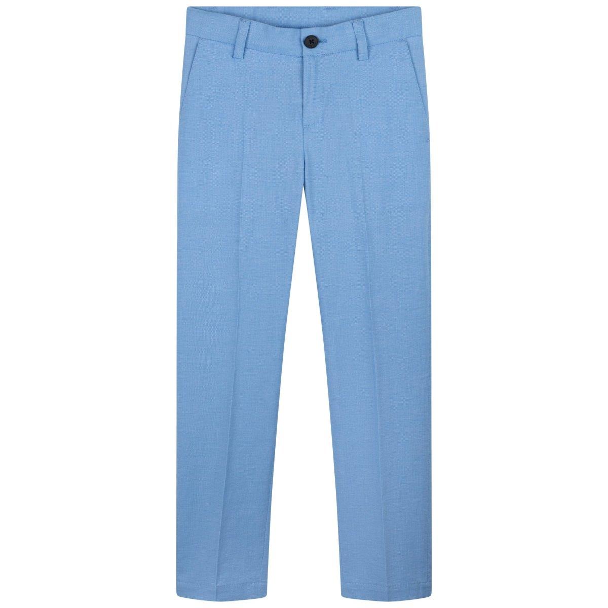 Hugo Boss Boys Oxford 2 Piece Slim Suit_ Pale Blue J26465/J24767-784-NorthBoys