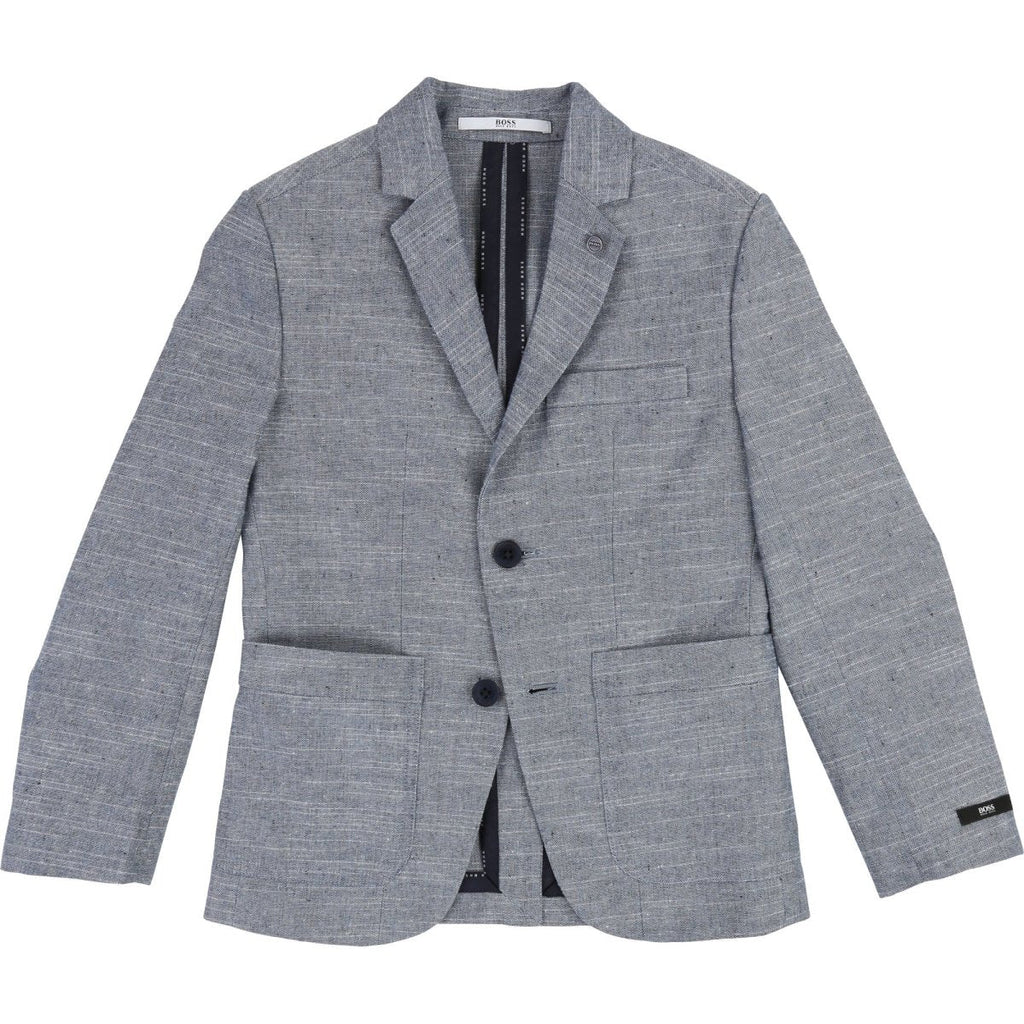 Hugo Boss Boys Slim Cotton Suit Blue/Grey J26371/J24571-NorthBoys