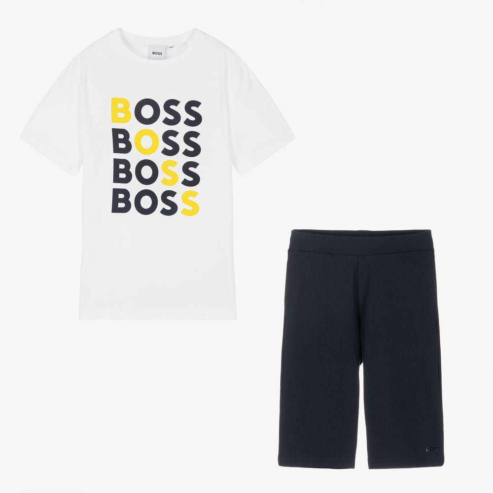 Hugo Boss Boys T-Shirt and Shorts Set _Navy J28094 - NorthBoys