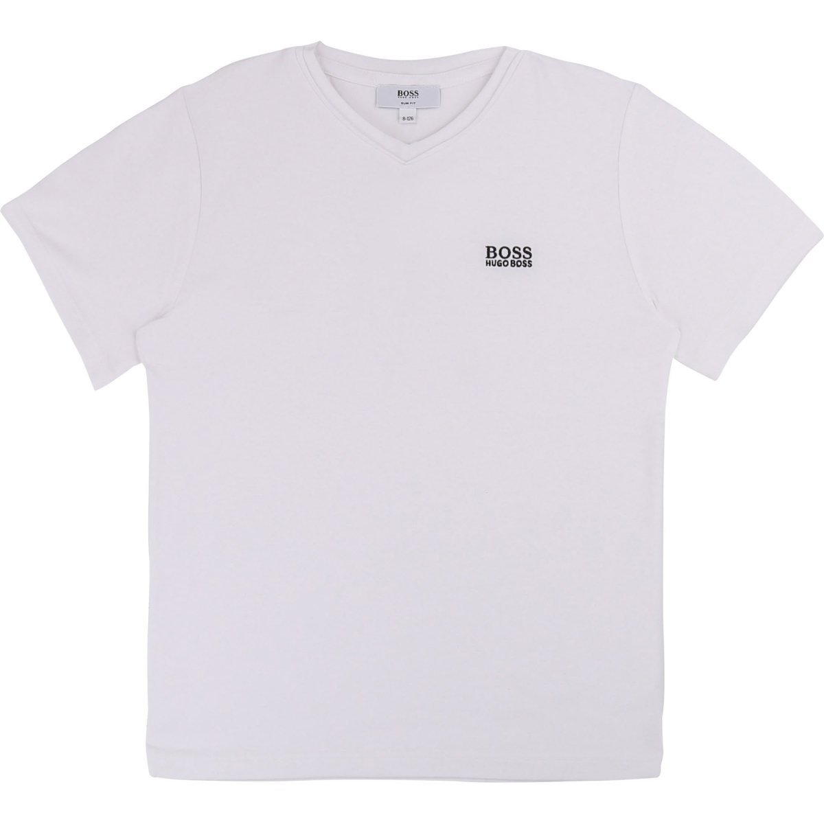 Hugo Boss Boys basic V - neck T-shirt in stretch cotton with embroidered logo J25Z04 - NorthBoys