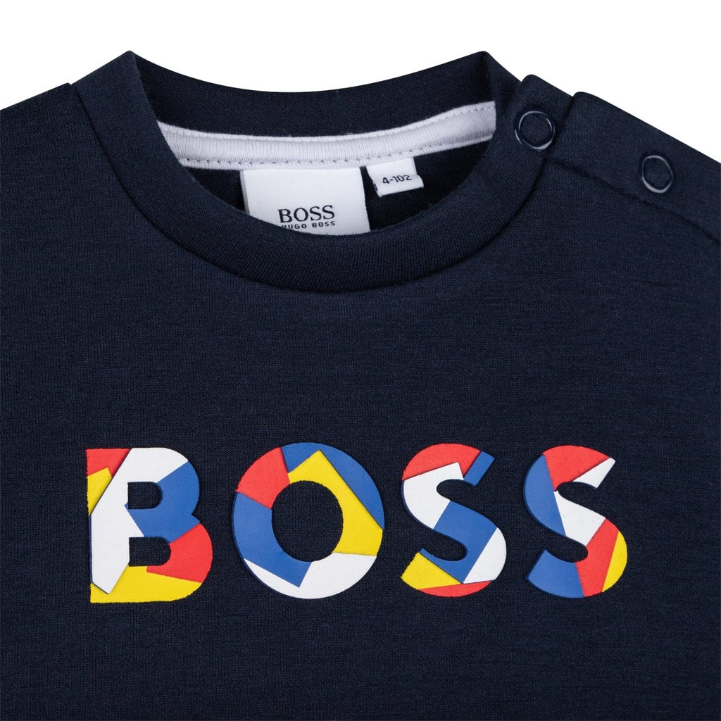 Hugo Boss Toddler Logo Sweatshirt_ Navy J05935 - 849 - NorthBoys
