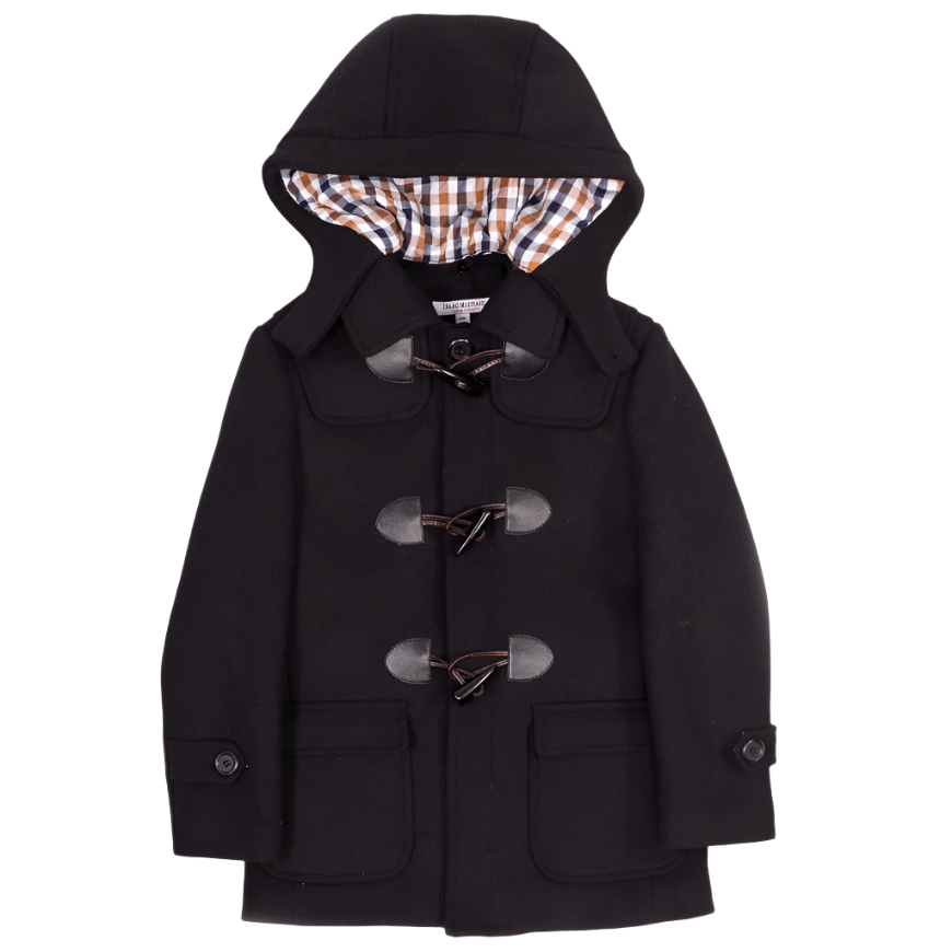 Isaac Mizrahi Boys Black Wool Toggle Coat_ CT004 - NorthBoys