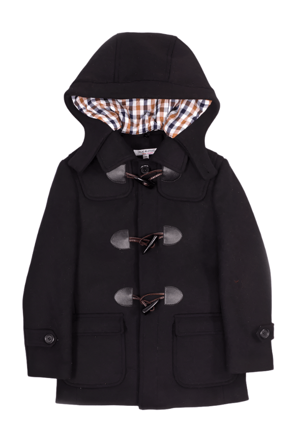 Isaac Mizrahi Boys Black Wool Toggle Coat_ CT004 - NorthBoys