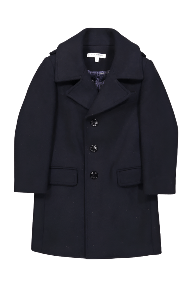 Isaac Mizrahi Boys Navy Single Breasted Wool Coat_ CT1013 - NorthBoys