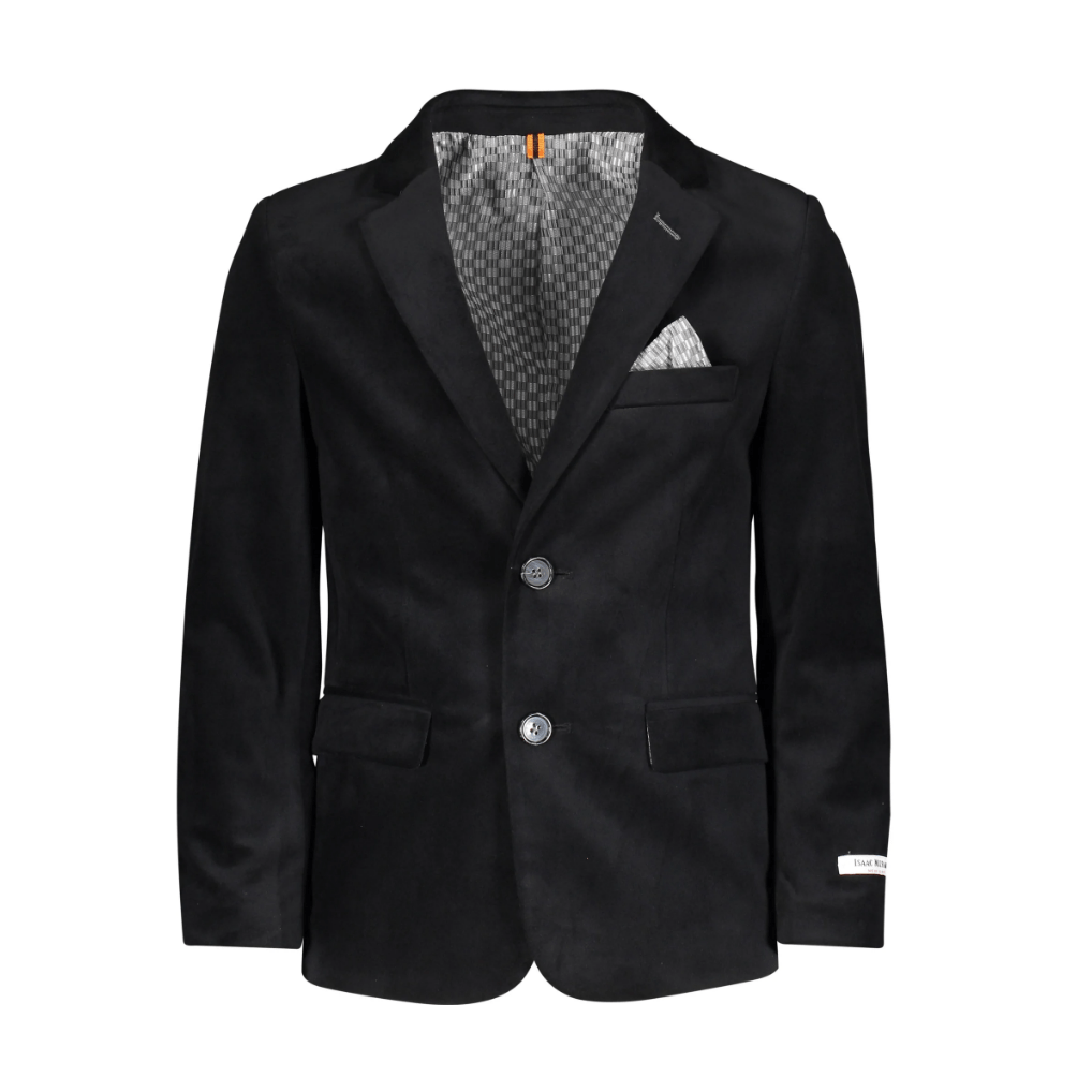 Isaac Mizrahi Boys Velvet Black Blazer-NorthBoys