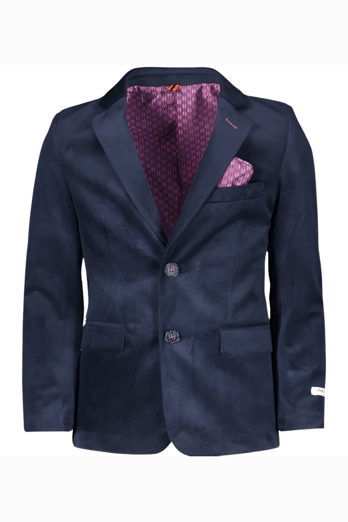 Isaac Mizrahi Boys Velvet Navy Blazer-NorthBoys