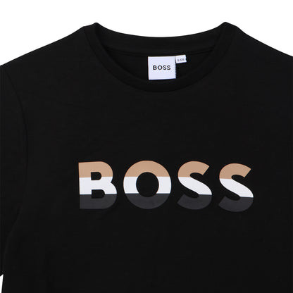 Hugo Boss Boys S/S Shirt w/Logo _Black J25M25-09B