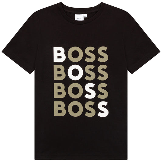 Hugo Boss Boys T-Shirt w/Logo_ Black J25N37-09B