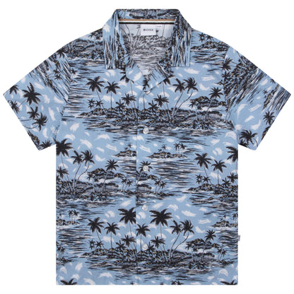 Hugo Boss Boys Short Sleeved Printed Dress Shirt _Pale Blue J25O38-77A