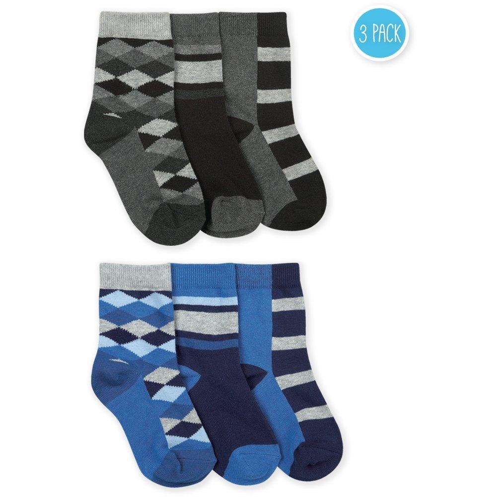 Jefferies Boys Socks Argyle/Stripe Crew 3 PK - NorthBoys