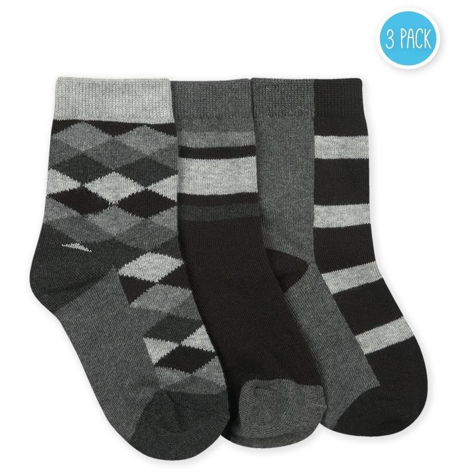 Jefferies Boys Socks Argyle/Stripe Crew 3 PK - NorthBoys