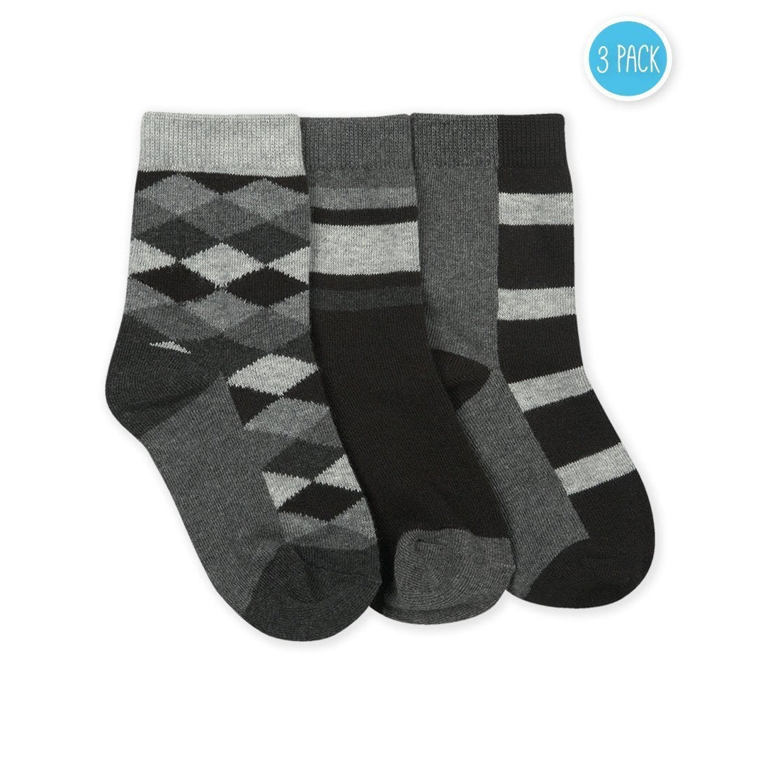 Jefferies Boys Socks Argyle/Stripe Crew 3 PK - NorthBoys