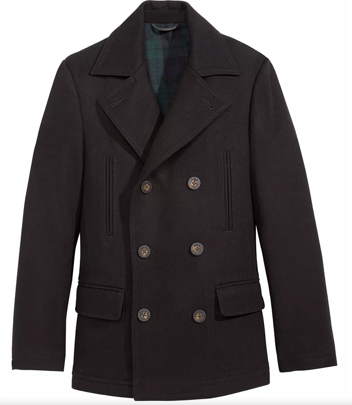 Lauren Ralph Lauren Double Breasted Black Wool Peacoat CR0000 - NorthBoys
