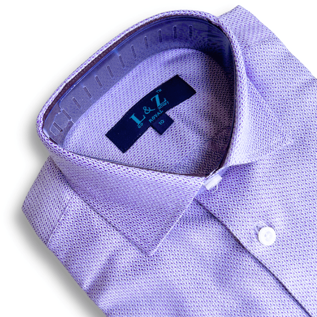 Leo & Zachary Boys Lilac Weaved Dress Shirt_5908 - NorthBoys