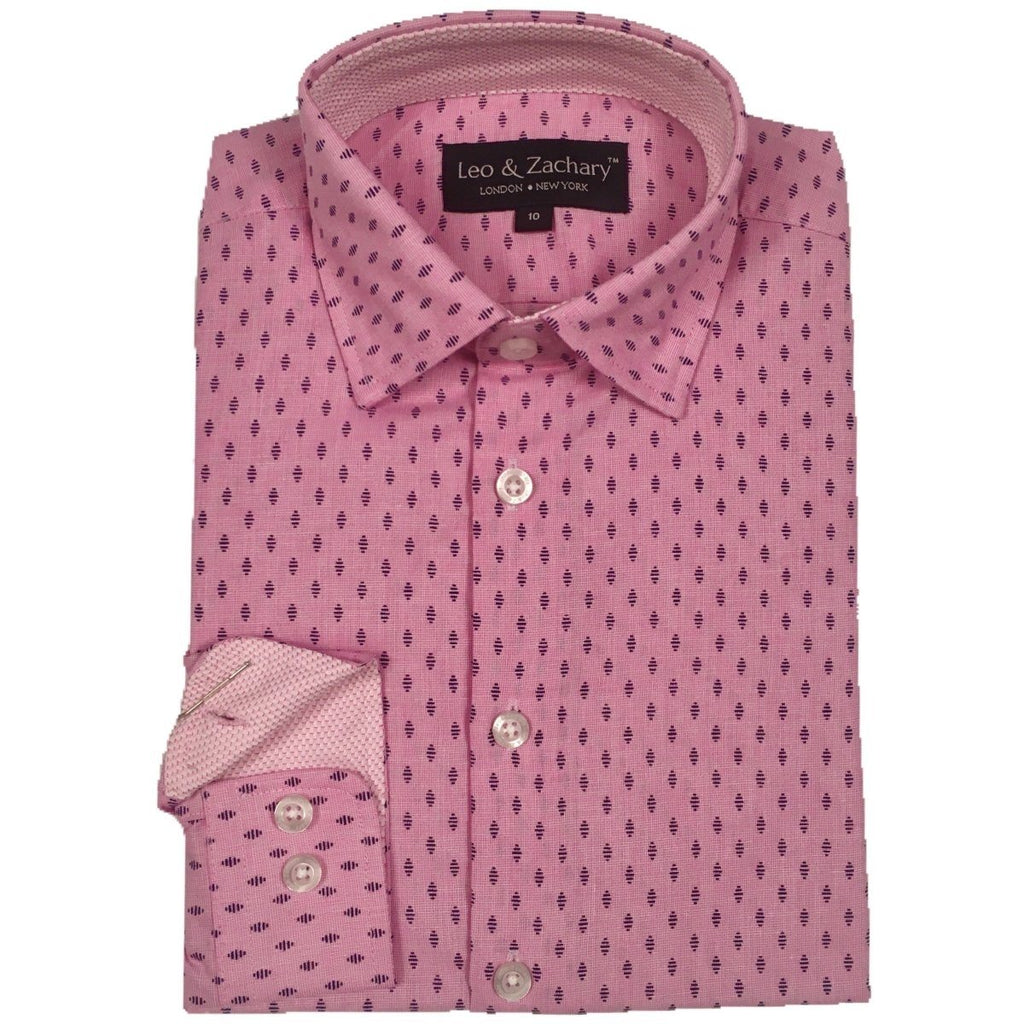 Leo & Zachary Boys Oval Print Dress Shirt - NorthBoys