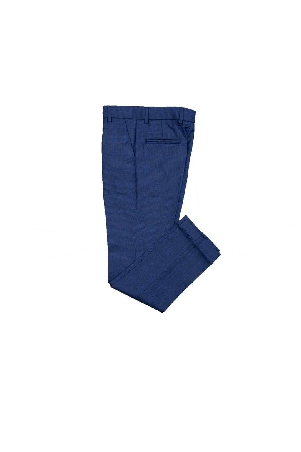 Leo & Zachary Boys Slim Blue Plaid Suit-NorthBoys