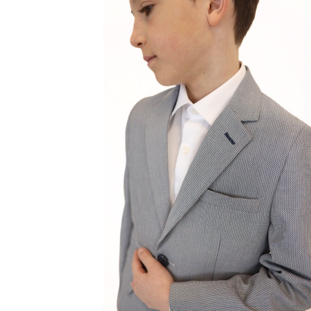 Leo & Zachary Boys Slim Cooled Basket Weave Suit-NorthBoys