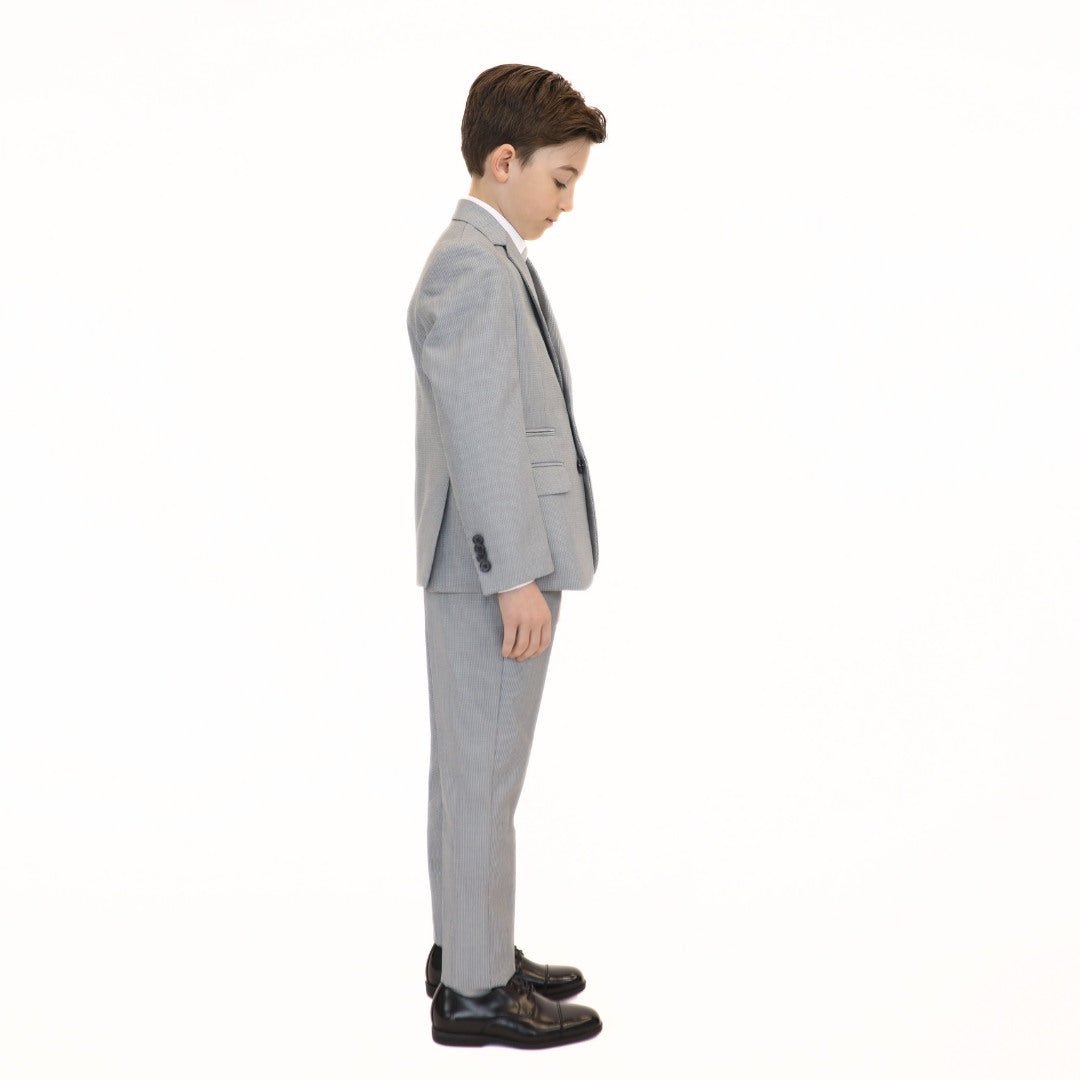 Leo & Zachary Boys Slim Cooled Basket Weave Suit-NorthBoys