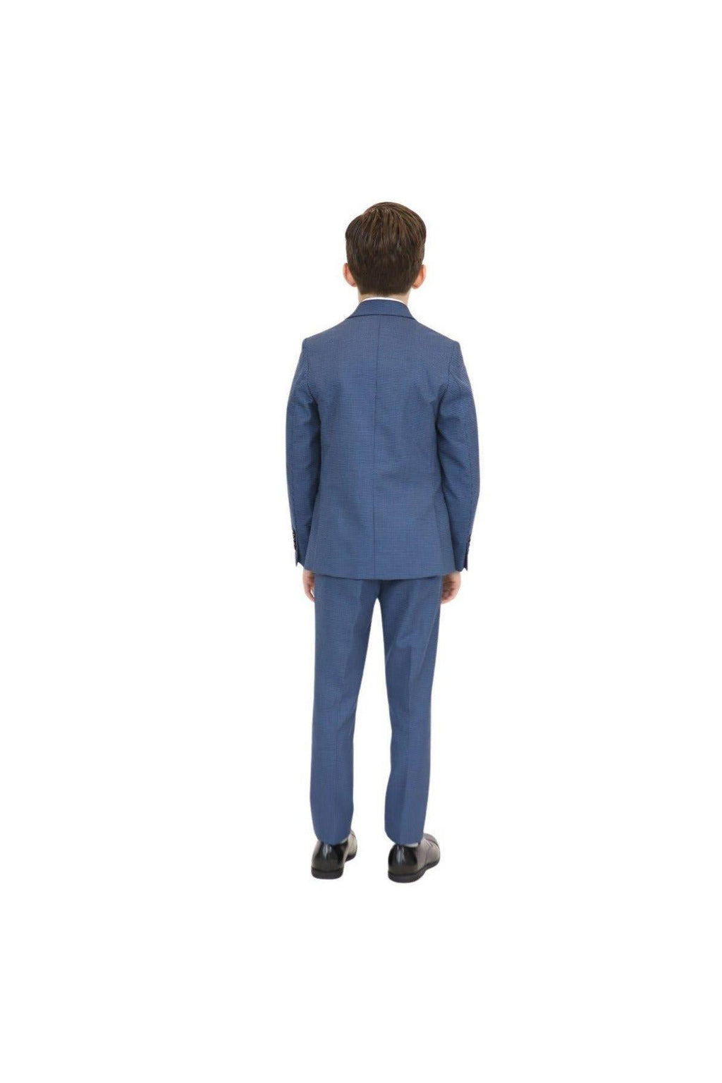 Leo & Zachary Boys Slim Ink/Sky Birdseye Suit-NorthBoys