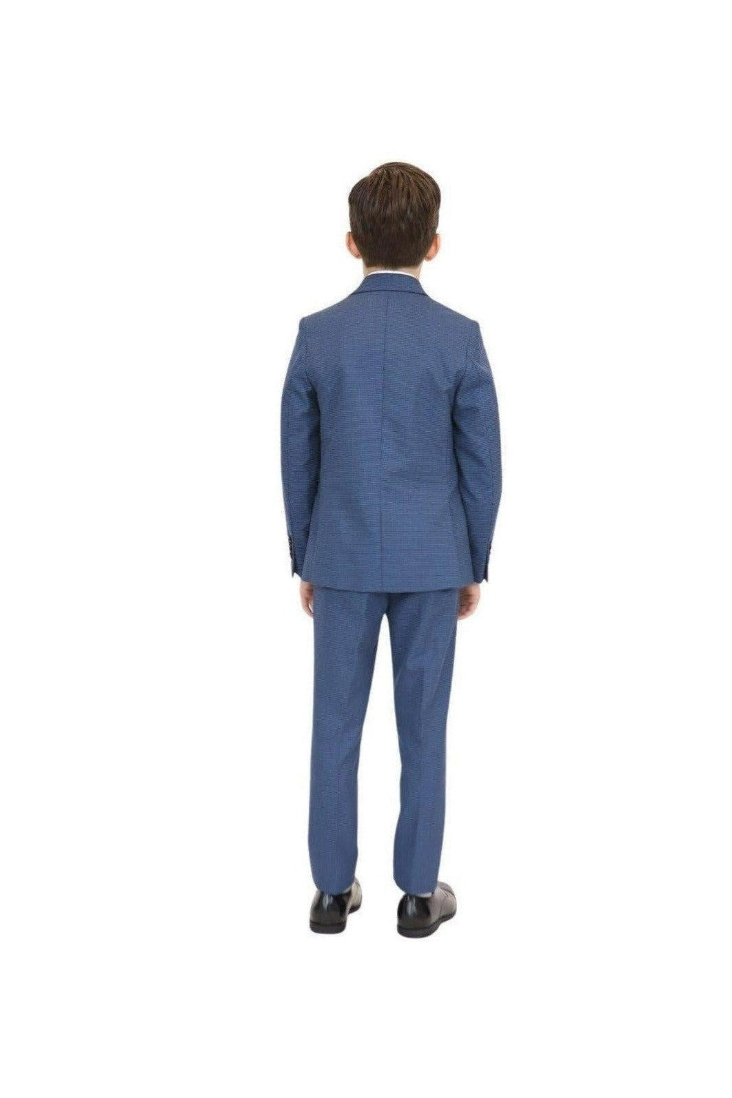 Leo & Zachary Boys Slim Ink/Sky Birdseye Suit-NorthBoys