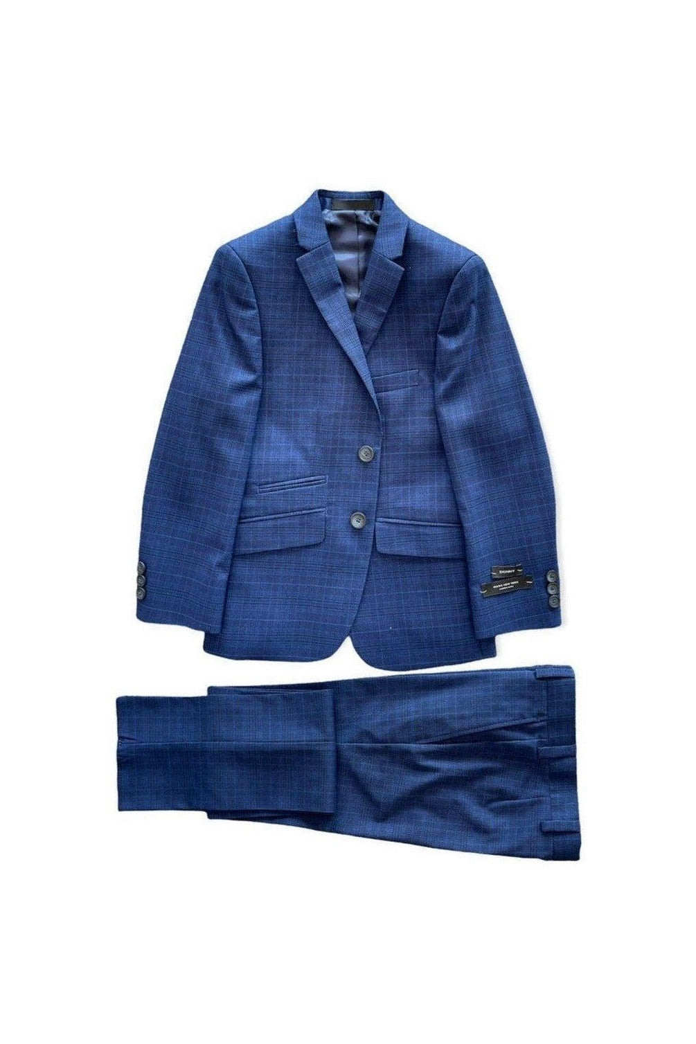Marc New York Boys Husky Blue Plaid Suit-NorthBoys