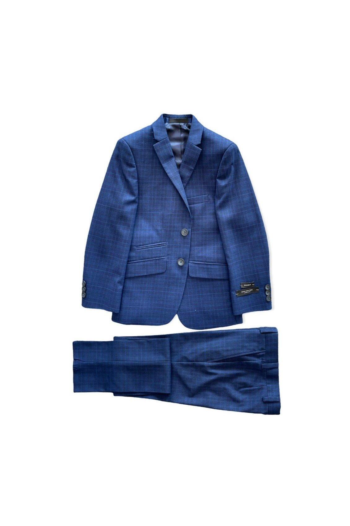 Marc New York Boys Husky Blue Plaid Suit-NorthBoys