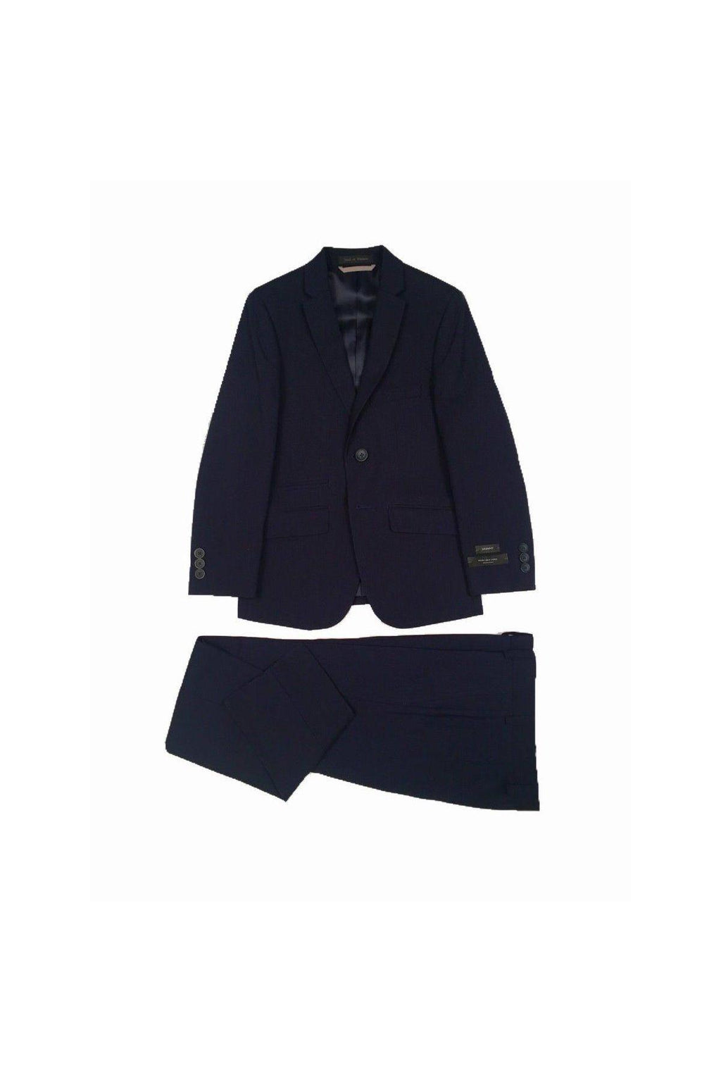 Marc New York Boys Husky Dark Navy Mini Stripe Suit-NorthBoys