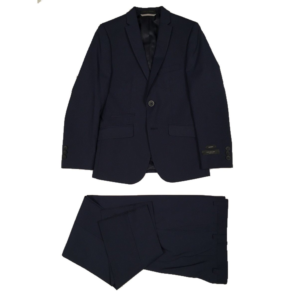 Marc New York Boys Husky Mini Check Navy Suit WH510-NorthBoys