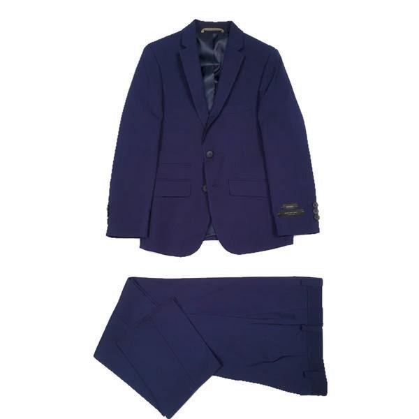 Marc New York Boys Husky Mini Grid Blue Suit WH464-NorthBoys
