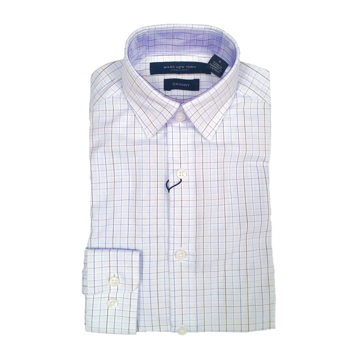 Marc New York Boys Skinny Blue/Grey Check Dress Shirt S0052 - NorthBoys