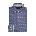 Marc New York Boys Skinny Blue/White Print Dress Shirt S0090 - NorthBoys