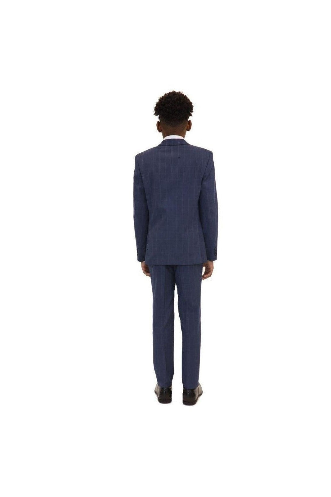 Marc New York Boys Skinny Bright Blue Window Check Suit_ W0712-NorthBoys