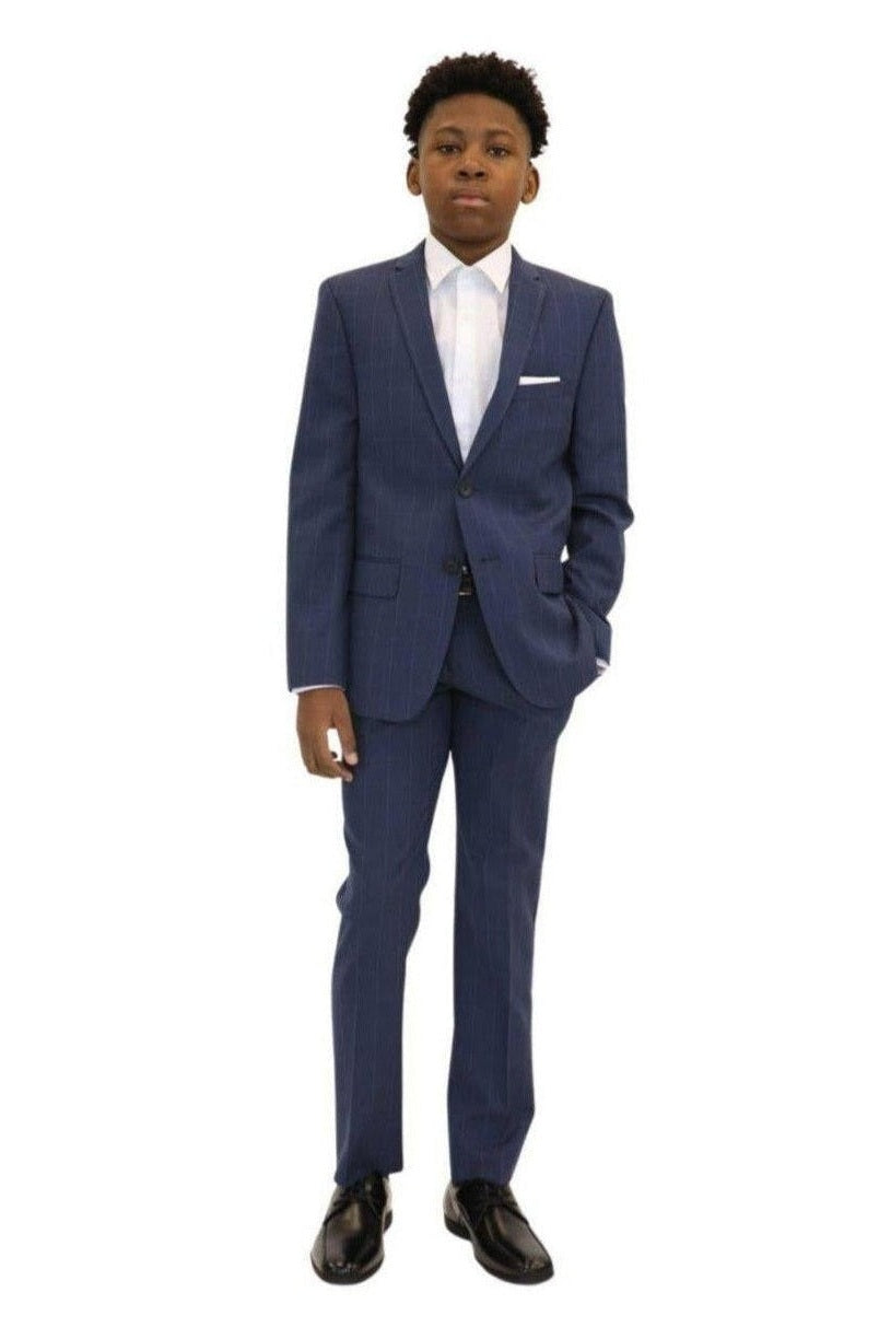 Marc New York Boys Skinny Bright Blue Window Check Suit_ W0712-NorthBoys