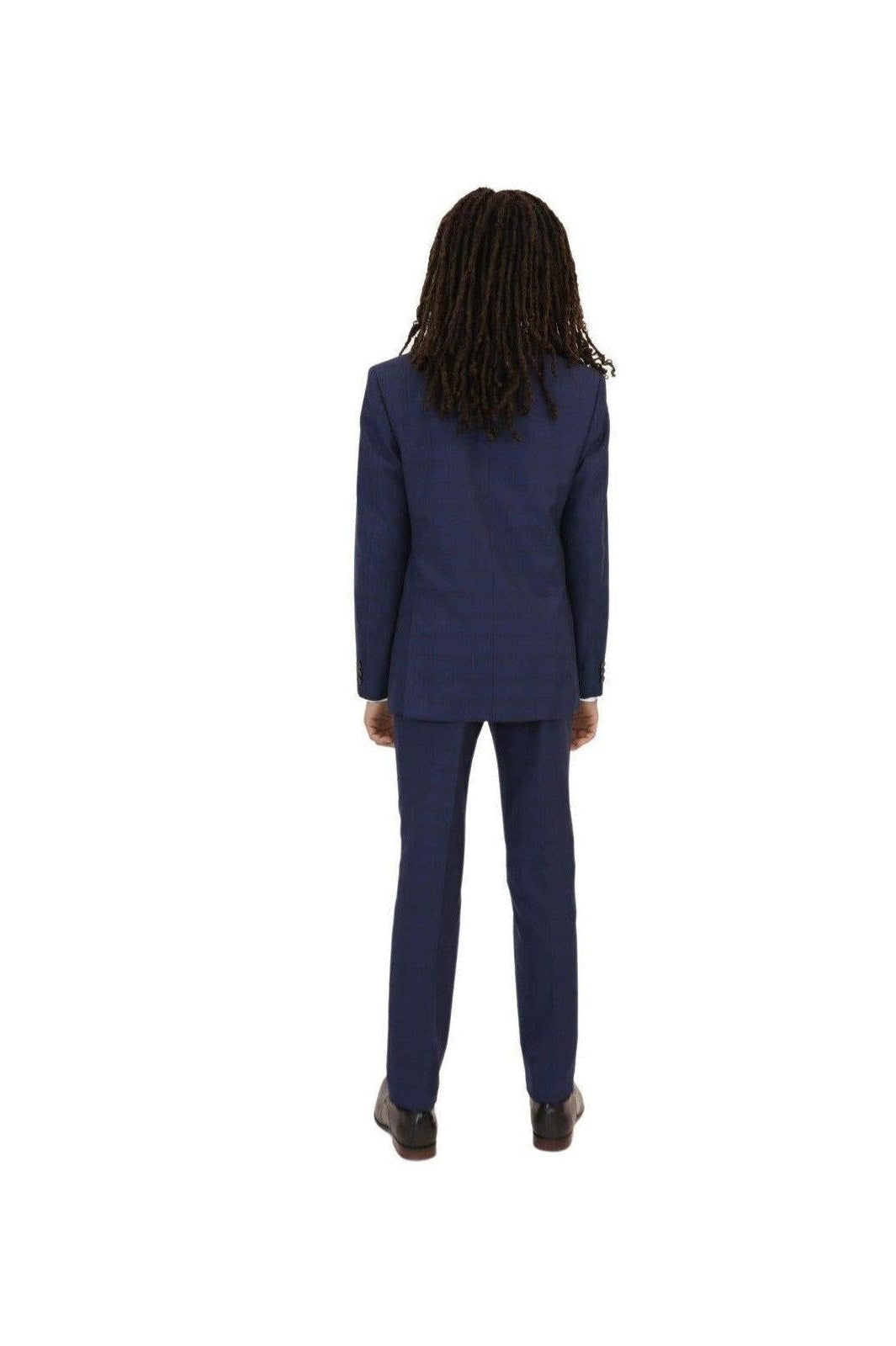 Marc New York Boys Skinny Dark Blue Check Suit-NorthBoys