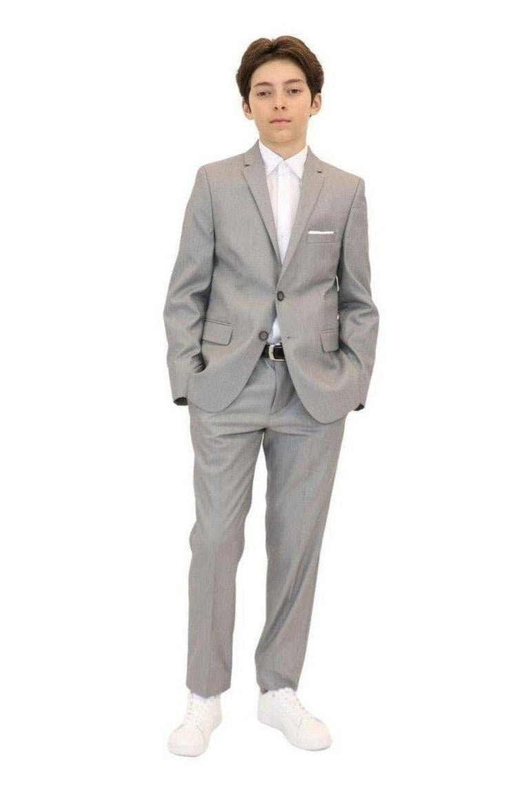 Marc New York Boys Skinny Light Grey Sharkskin Suit-NorthBoys