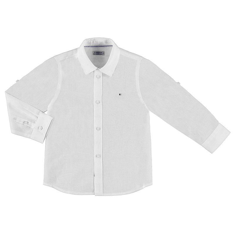 Mayoral Baby Basic Linen Long Sleeve Dress Shirt_ 117 - NorthBoys