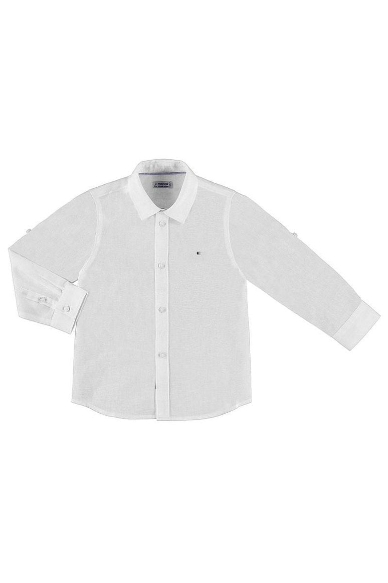 Mayoral Baby Basic Linen Long Sleeve Dress Shirt_ 117 - NorthBoys